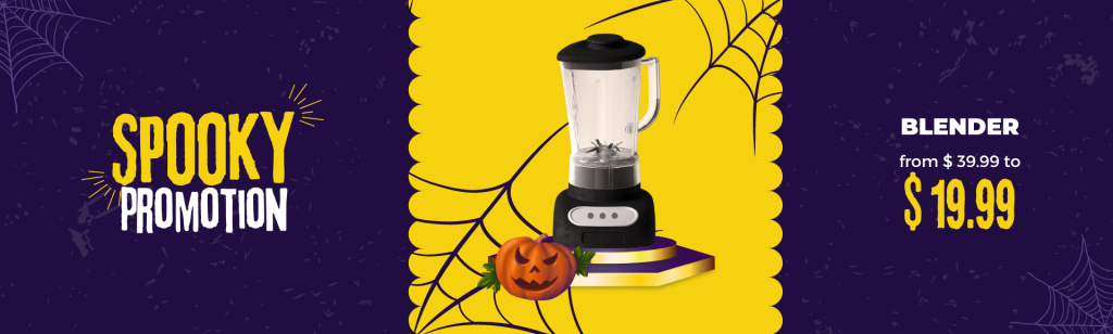 Special Halloween Promotion Purple and Yellow Banner