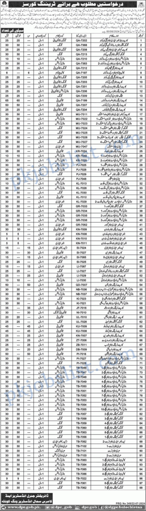 Industries and Commerce Department Balochistan Free Training Courses 2024 July