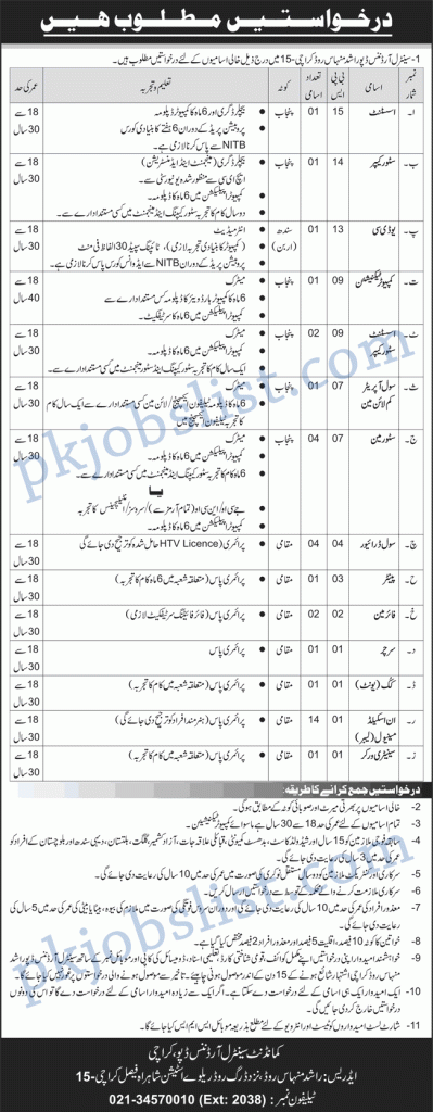 Pak army central ordnance depot karachi jobs august 2024 cod unskilled manual usm labors & more