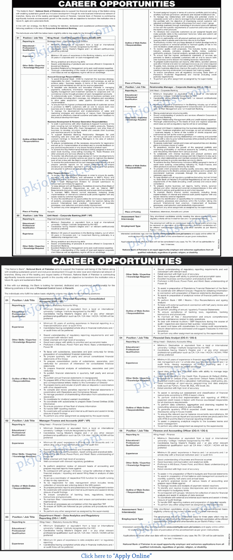 Nbp jobs august 2024 apply online