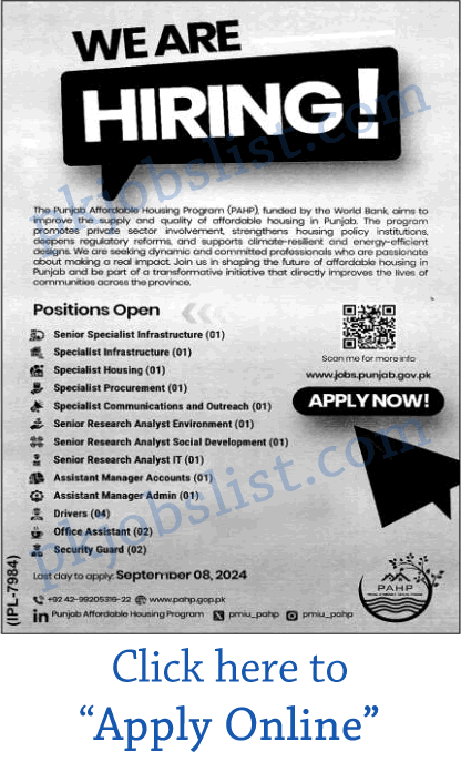 Punjab affordable housing program jobs 2024 august pahp apply online