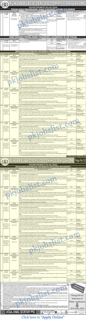 Senior Registrar Jobs in Specialized Healthcare and Medical Education Department Punjab September 2024 PPSC Apply Online SHC&MED SHCMED