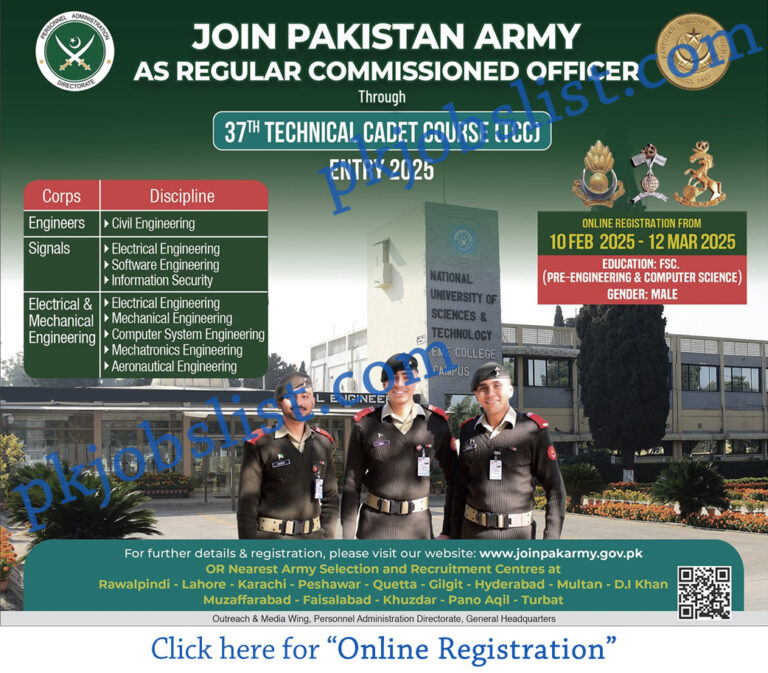 Join Pakistan Army as Regular Commissioned Officer February 2025 Online Registration