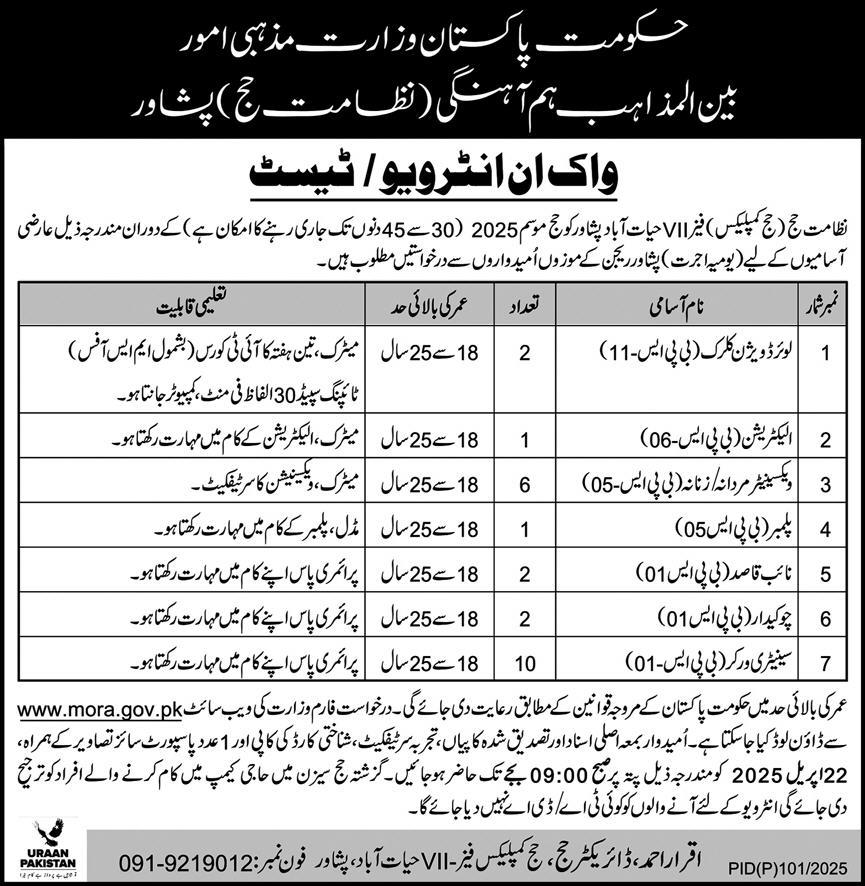 Hajj Directorate Peshawar Jobs 2025 April Application Form Download 1 HD 1111619106 1