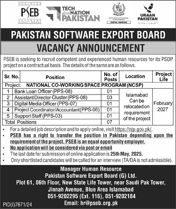 Pakistan Software Export Board Jobs May 2025 Apply Online