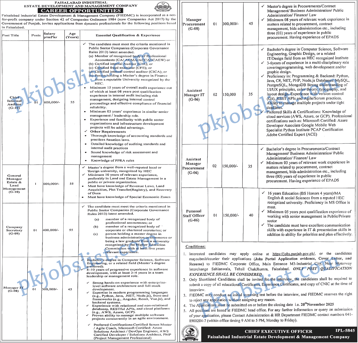 FIEDMC Jobs 2025 November Faisalabad Apply Online 1 FIEDMC P