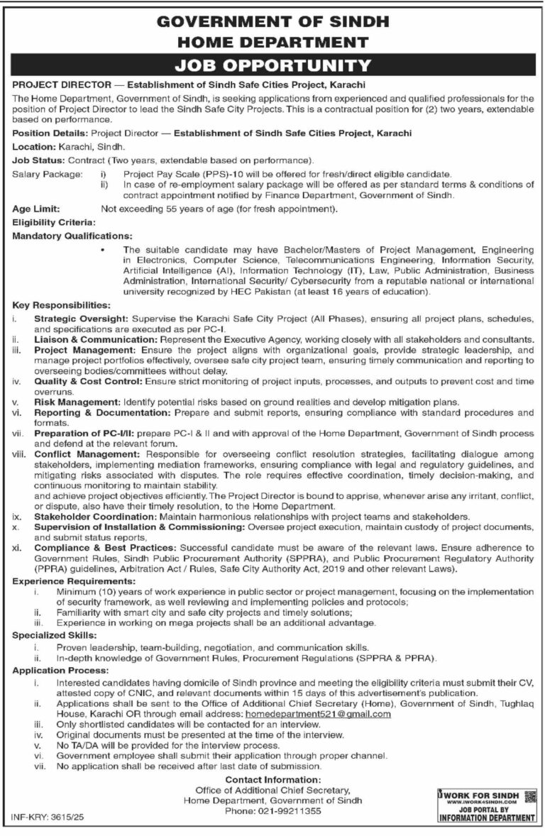 Home 10 Home Department Sindh Jobs November 2025
