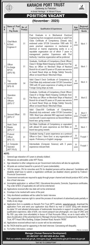 Home 4 Karachi Port Trust Jobs 2025 November