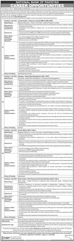 National Bank of Pakistan Jobs 2025 November NBP Apply Online